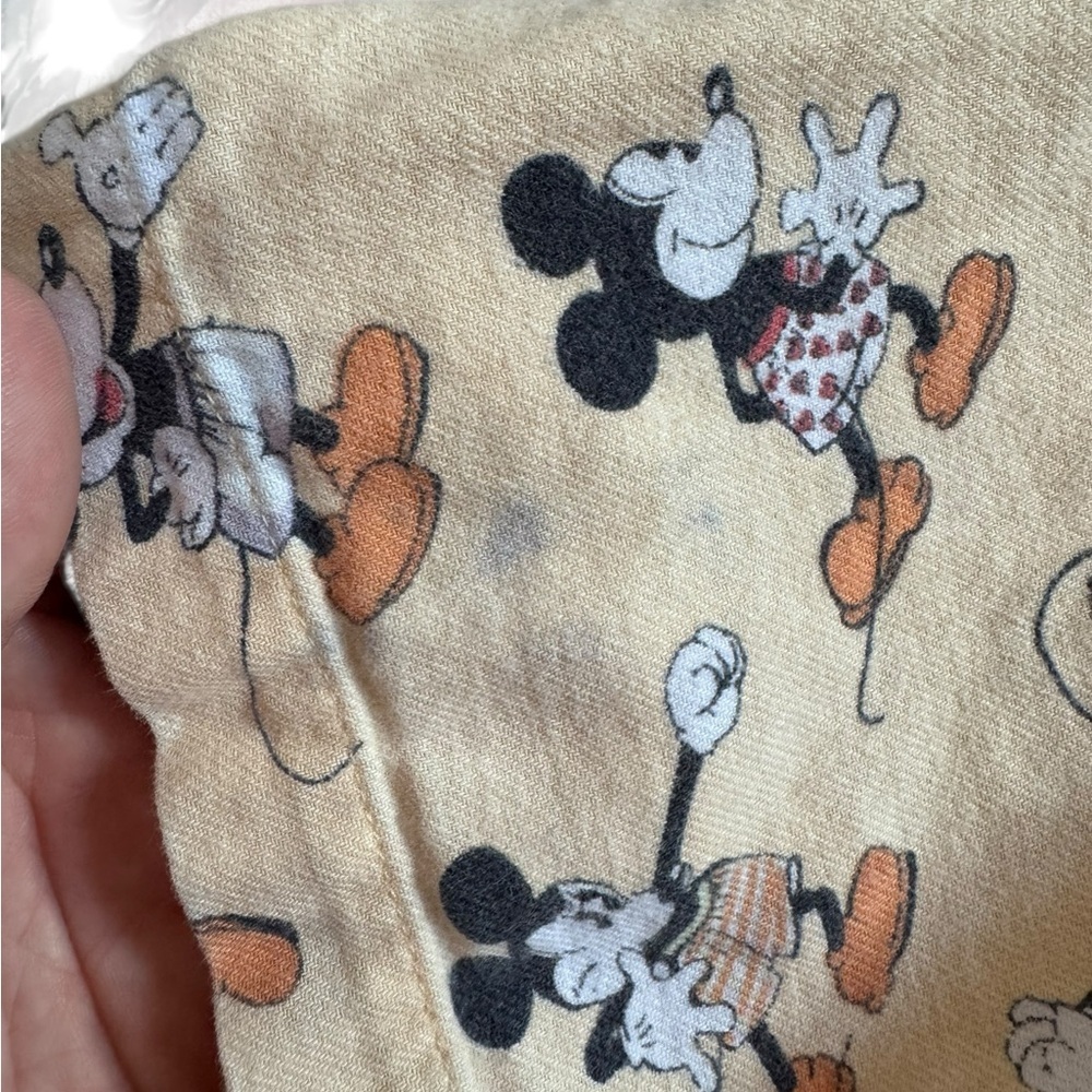 Vintage Walt Disney Word Mickey Mouse Flannel Yellow Nightgown - Picture 4 of 7